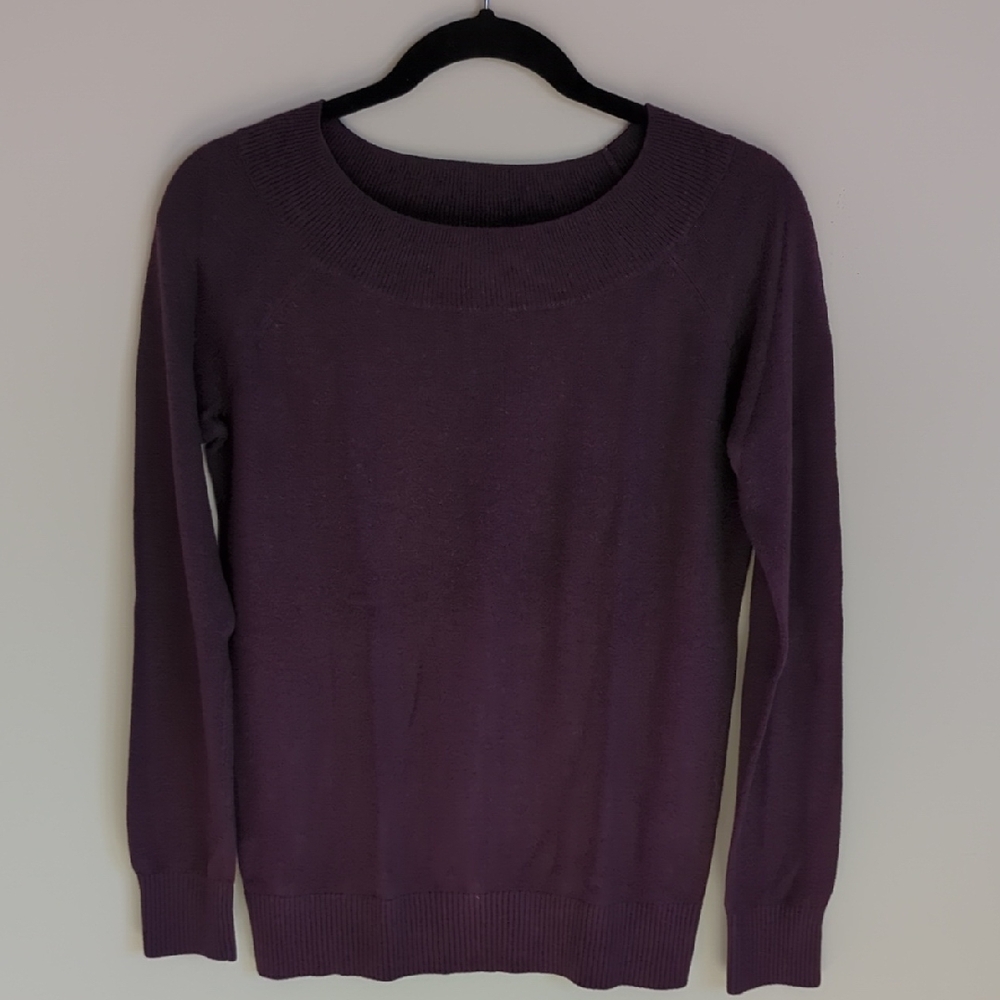 LOFT Rich Purple Crew Neck Sweater